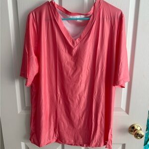 Women's Pink V-Neck Top